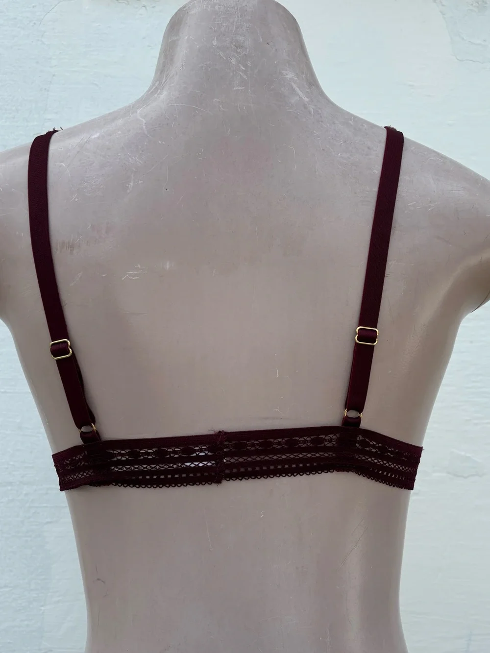 Free People Burgundy Floral Lace Bralette